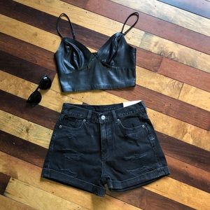 NWOT Dynamite Faux Leather Bustier Crop Top